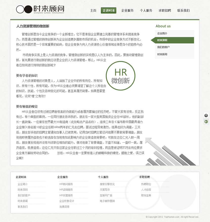 深圳時(shí)來企業(yè)管理顧問公司網(wǎng)站建設(shè)（內(nèi)頁設(shè)計(jì)效果）